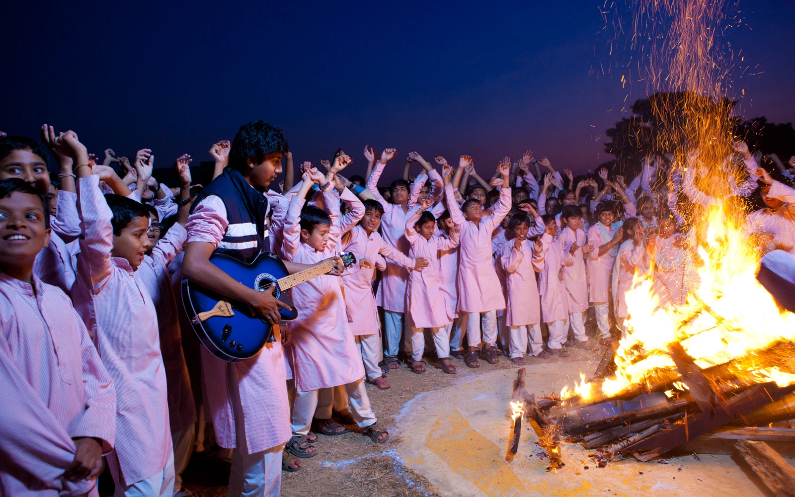 School leadership receiving prestigious education award at Abhyasa School