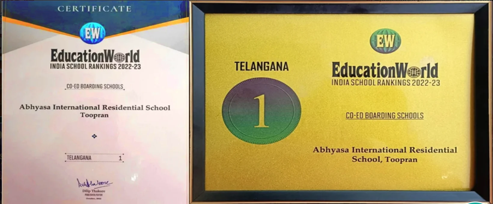 Education World No 1 Co-Ed Boarding School Telangana 2022-23